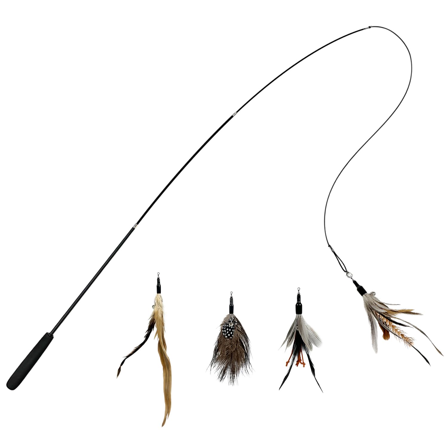 Photo 1 of TTcat Cat Feather Wand Toys,Retractable Wand Toy with 4 Feather Refills, Interactive Cat Toy Kitten Toy for Indoor Cats to Play Chase Exercis