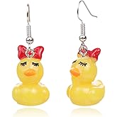 ONLYJUMP Acrylic Cute Mandarin Duck Earrings Fashion Unique Personalized Earrings Funny Statement Earrings Sweet Animal Duckie Dangling Earring for Women Charming Jewelry Gift