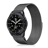 Fintie for Gear Sport/Galaxy Watch 42mm Band, 20mm Milanese Loop Adjustable Stainless Steel Replacement Strap Wrist Bands for Samsung Galaxy Watch 42mm, Gear Sport / S2 Classic Smartwatch, Black