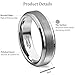 MNH Men Rings 6mm Tungsten Carbide Brushed Matte Finish Beveled Edge Comfort Fit Wedding Engagement Band