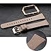 bayite Leather Bands with Frame Compatible Fitbit Blaze，Replacement Accessory Wristband Straps Women Men, Gray