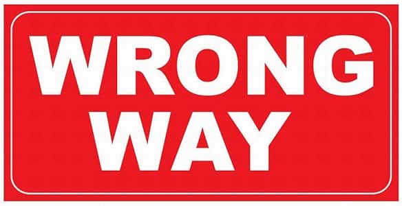 Amazon.com: PaBoe Wrong Way Red Notice Sign Safety 8x12 ...