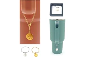 TMNovo Stanley Charms Premium Gift Box | Stanley Cup Charms For Handle | Gold Or Silver Letter Charm For Stanley Cups | Initial For Stanley Cup Charm | Water Bottle Charms Stanley Charm Tumbler Charms Accessories For Stanley Cup Stanley Decorations