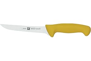 ZWILLING Twin Master 6" Boning Knife | 57 Rockwell Hardness | Ergonomic Non-Slip Synthetic Resin Yellow Handles with Enclosed