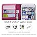 Visoul Leather folio kickstand Magnetic Case with 3 Card Slots for iPhone 6 / 6S - Pink