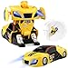 EpochAir Remote Control Car, Transforming Wall Climbing Toys RC Car Xmas Gift for Boys Girls, Rechargeable 360°Rotating with One-Button Deformation Function and LED Light, Robot Cars Kit Toy for Kids