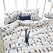 VM VOUGEMARKET Feather Duvet Cover Set Queen,3 Pieces Lightweight Colorful Cotton Bedding Set with Zipper Closure White Comforter Cover for Girls-Full/Queen,Feather