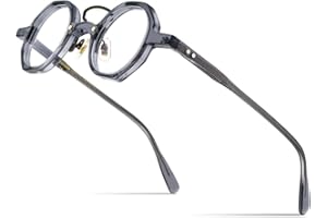 HEPIDEM Acetate Glasses Frame Men,Round Optical Eyeglasses Women Vintage Retro Eyewear 9153