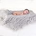 OULII Baby Photo Props Soft Fur Quilt Photographic Mat DIY Newborn Baby Photography Wrap-BAby Photo Props Favors (Light Grey)