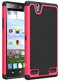 ZTE Lever Case, LK [Shock Absorption ] Impact Resistant Hybrid Dual Layer Armor Defender Protective Case Cover for ZTE Lever LTE (Hot Pink)