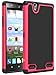 ZTE Lever Case, LK [Shock Absorption ] Impact Resistant Hybrid Dual Layer Armor Defender Protective Case Cover for ZTE Lever LTE (Hot Pink)