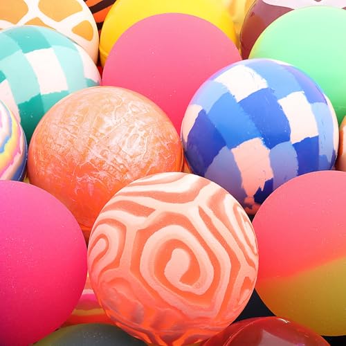 Large Bouncy Balls Assorted Pack 1.77 inch (45 mm) - Super Ball for Toddlers and Adults Party Favors Pinata Filler Goodie Bags Stuffers for Kids - Treasure Box Toys for Classroom Carnival Prizesf