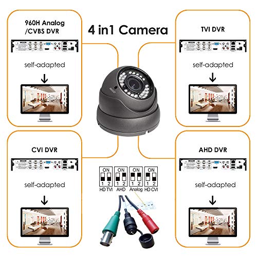 Security-Dome-Camera-Anpviz-1080P-20MP-4-in-1-AHDCVITVICVBS-CCTV-Cameras-with-28-12mm-Varifocal-LensWaterproof-Outdoor-Surveillance-Camera-Dark-Grey
