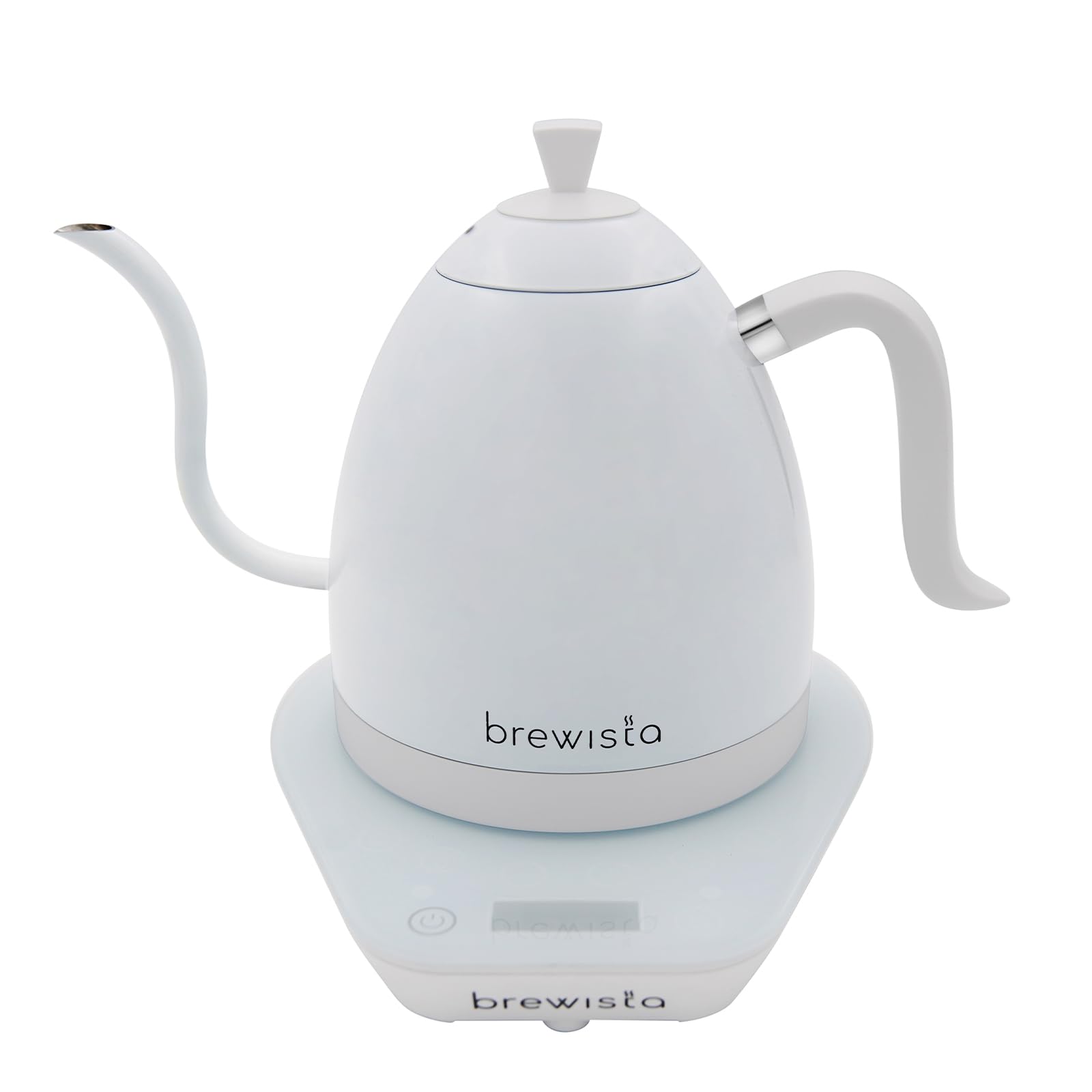 Brewista Artisan Hervidor eléctrico con cuello de cisne, hervidor de agua con panel LCD, control preciso de temperatura, ebullición rápida y configuración de mantenimiento caliente para café y té, cafetería, 1 litro (todo blanco)