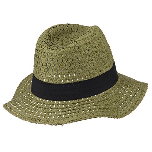 Paper Crushable Panama Hat - Olive OSFM
