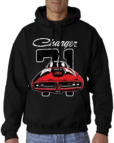 Velocitee Speed Shop Mens Hoodie Official Licensed Classic 71 Dodge Charger Muscle Car Mopar A21141