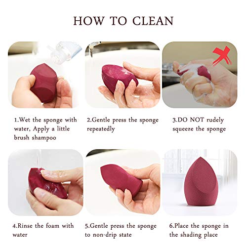 Makeup Blender Sponge Set - 4 Pack Latex Free Q-Soft Makeup Beauty Foundation Blending Sponge Flawless Smooth Brush for Liquid Foundation BB Creams Powders Concealer (4 Pack)