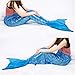 LANGRIA Mermaid Tail Blanket for Adults and Children Soft Warm All Season Snuggle Sleeping Life-Like Little Mermaid Glittering Flannel Throw Blanket for Bed Sofa Couch (60 x 25 inches, Blue)