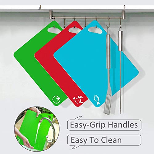 image for GROWNEER 6-Pack Extra Thick Flexible Plastic Cutting Board Mats 15''×
