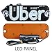 AutoEC Uber LED Sign Decor, Uber Flashing Hook on Car Window with DC12V Car Charger Inverter (Blue), Please Confirm Illegal Or Not Before Order