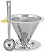 Pour Over Coffee Maker - BCI Coffee Master Cone Coffee Dripper Paperless Permanent Stainless Steel Fine Mesh Pour Over Coffee Dripper with Built In Stand and Stainless Coffee Scoop