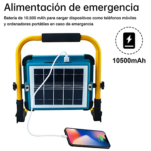 OUSIDE Rechargeable LED Spotlight, LED Battery with Stand, Built-in 10500 mAh Battery, 4 Lighting Modes, Type-C Charging, Ideal for Works, Emergency Lighting, Maintenance