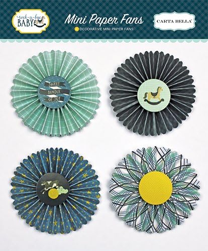 Carta Bella Paper Company Rock-a-Bye Boy Mini Paper Fans