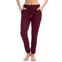 Walifrey Womens Joggers with Pockets, Drawstring