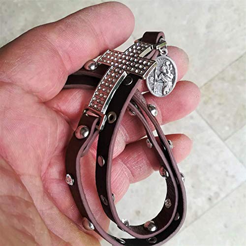 St Christopher Catholic Medal For Car Gearbox Rear View Mirror Cross Charm Driving Travel Protection Gift