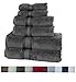 Casa Lino Quick Dry Super Zero Twist 6 Piece Bath Towel Set 7 Star Hotel Luxury Collection, 2 Bath Towel 28x54, 2 Hand Towel- 16x28, Face Towel- 13x13 (Grey)