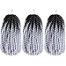 Spring Twist Hair Ombre Colors 3 Packs Synthetic Braiding Hair Extensions 8 inch fashion Crochet Braids(3 Packs,Black Grey)