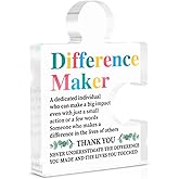 Bosses Day Gifts for Women Men - Employee Appreciation Gifts - Thank You Gift for Coworkers Colleagues Employee Boss Leader Manager - Difference Maker Acrylic Puzzle Piece Plaque Office Desk Decor