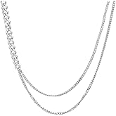 Vanbelle Sterling Silver Jewelry - Rhodium Plated with 925 Stamp - Multi-Layered Necklace - Elegant Handcrafted for Women - Chain 16" long + 2" Extender