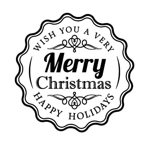 Merry Christmas Handwritten Font Rubber Stamp Paper Paper Party Supplies Colonialgolfhart Com
