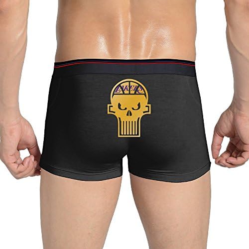 Men's Los Angeles Lakenisher Gold Basketball Skull Head Boxer Brief Underwear Black
