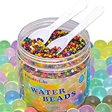 FansArriche Water Beads for Kids 80,000 Beads and 2 Counting Spoons for Sensory Play and Spa Refill