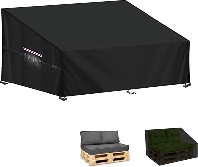 LAMUNI Pallet Sofa Cover 2 Seater Deep Seat Outdoor Waterproof 138x99x80/40cm