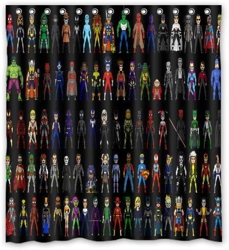 Aloundi Super Heros, Custom Shower Curtain DIY Bath