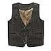 Coodebear Boys' Girls' Map Lined Pockets Buttons V Collar Vests Deep Grey Size 8T