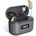 Hearing Aids, JINGHAO BTE Hearing Aids for Seniors and Adults with Charging Case with Volume Control