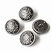 YaHoGa 10PCS 1 Inch (25mm) Large Antique Metal Buttons with Shank for Blazers,Suits,Jackets (Antique Silver)