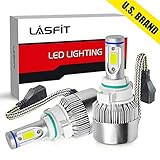 LASFIT 5202/PSX24W/5200/5201/9009 LED Fog Light Bulbs-Flip COB Chips LED Conversion Kits-60W 7600LM 6000K-（Pack of 2）