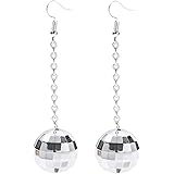 Disco Ball Earrings for Women - 70's Halloween Earrings Women's Costume Accessories - Choice of Color