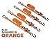 Powertye 1in x 15ft Rubber Handle Yellow-Zinc Ratchet Straps with 4in S-Hooks - 500 lb. Working Load Limit / 1,500 lb. Breaking Strength - Made in USA - Black (4-Pack)