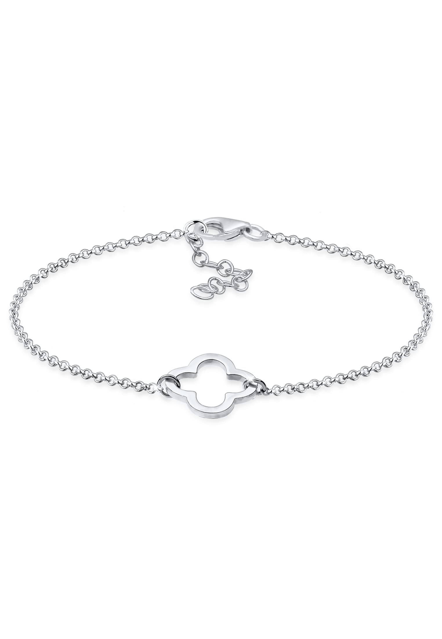 Elli Women's 925 Sterling Silver Clover Leaf Lucky Charm Luck Bracelet - 18cm length — image 1