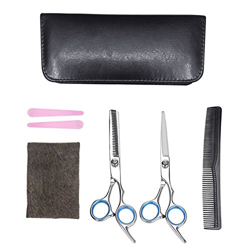 Sunta Hair Cutting Scissors Thinning Shears Professional Barber Salon Razor Edge Tools Set - 6'' Stainless Steel Mustache Scissors and Barber Scissors for Personal and Professional Use - Thumbnail 2
