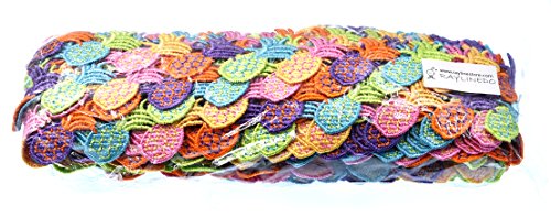 15 Yards Colorful Pineapple Lace Edge Trim Ribbon Edging Trimmings Fabric Embroidery Polyester DIY Lace Applique Sewing Craft Wedding Bridal Dress Embellishment DIY Party Decor Clothes Accessory - Thumbnail 4
