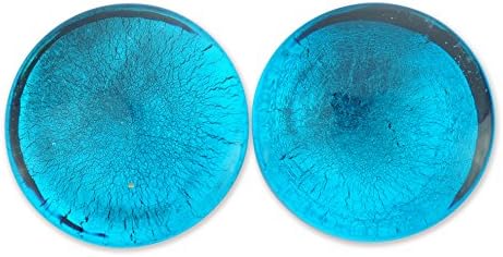 Metallic Aqua Single Flare Glass Plugs