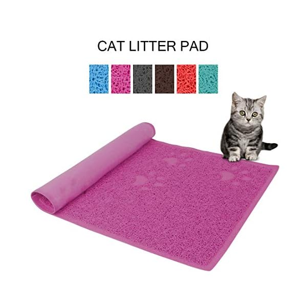 Petxt, tappetino per lettiera per gatti, facile da pulire, impermeabile e resistente, con cuscinetto di controllo della…
