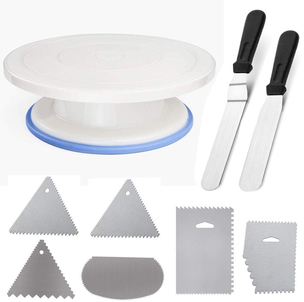 Cake Plate with Angle Palette Angle Pallets/Cake Knife/Offset Icing Spatula Cake Cake Knife Made of Stainless Steel for Baking and Fondant